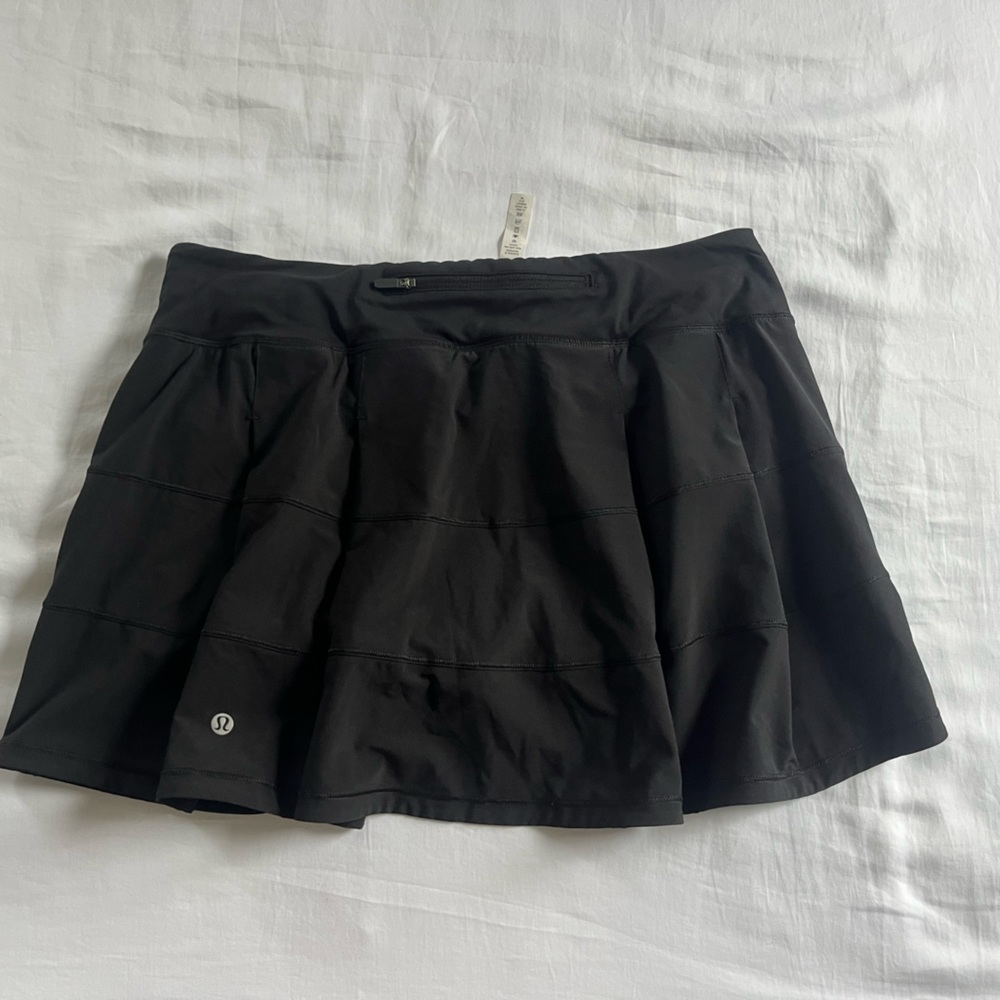 Lululemon Run Pace Rival Black Tennis Skirt Size 10